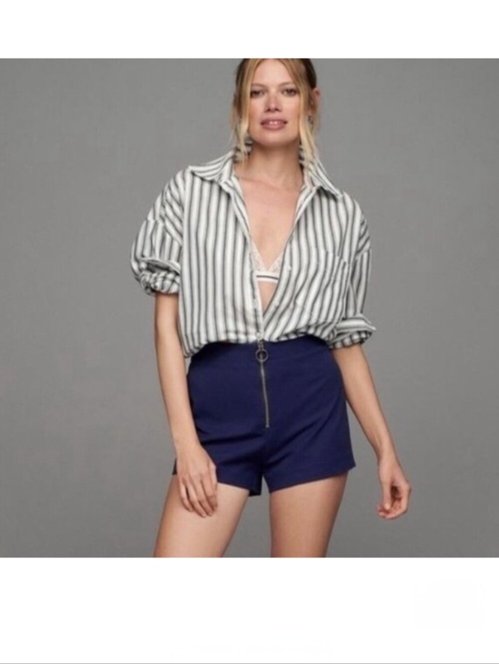Maeve Navy Zip Up Shorts, Sz 10, NWT